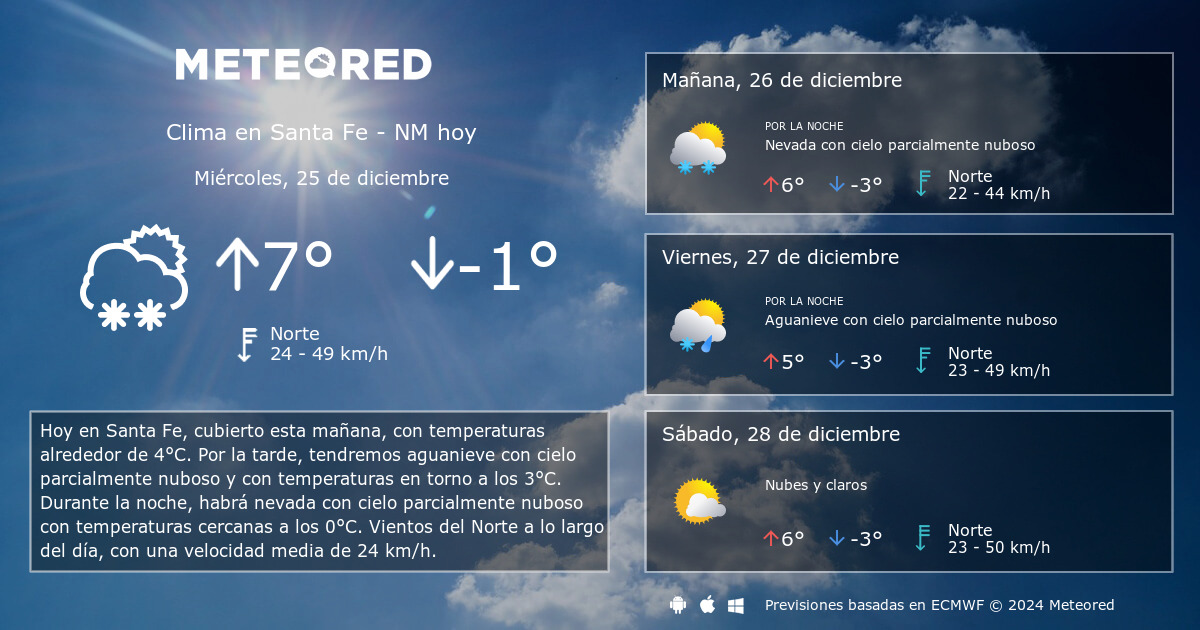 santa fe nuevo mexico clima