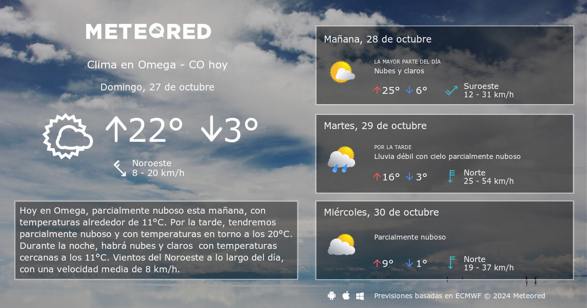 Clima en Omega CO. El tiempo a 14 d as Meteored